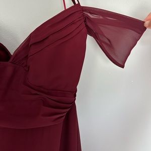 Off the Shoulder Birdy Grey Bridesmaid Dress